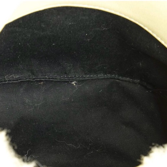 Saint Laurent LouLou Puffer Clutch Matelasse Chevron Shearling Small Neutral - Picture 5 of 7